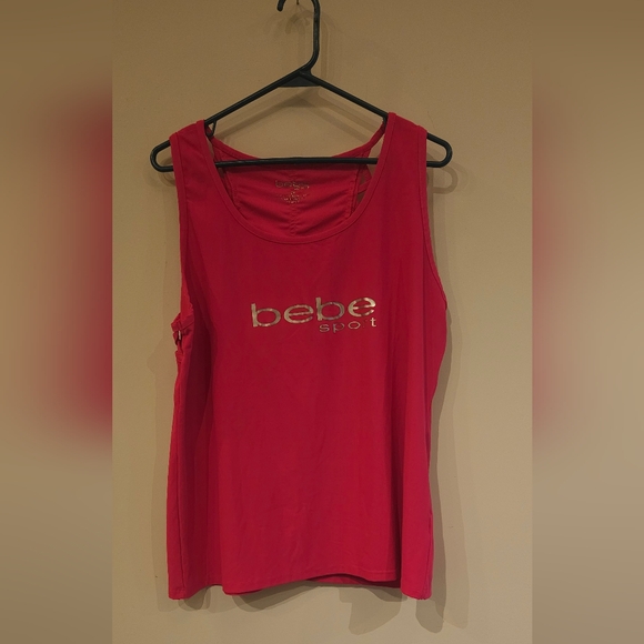 bebe Tops - Bebe Fitted Pink Athletic Tank Top